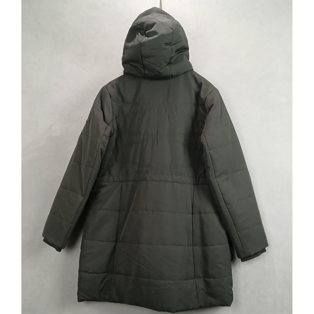 Lucky Brand Puffer Coat Womens XL Black Insulated Full Zip Hooded Thermal Winter - Picture 2 of 9